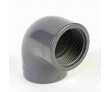 Grey PVC Pressure Threaded FBSP/Plain 90º Knuckle Elbow