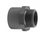 Grey PVC Pressure Socket Plain x Male Thread (MBSP)